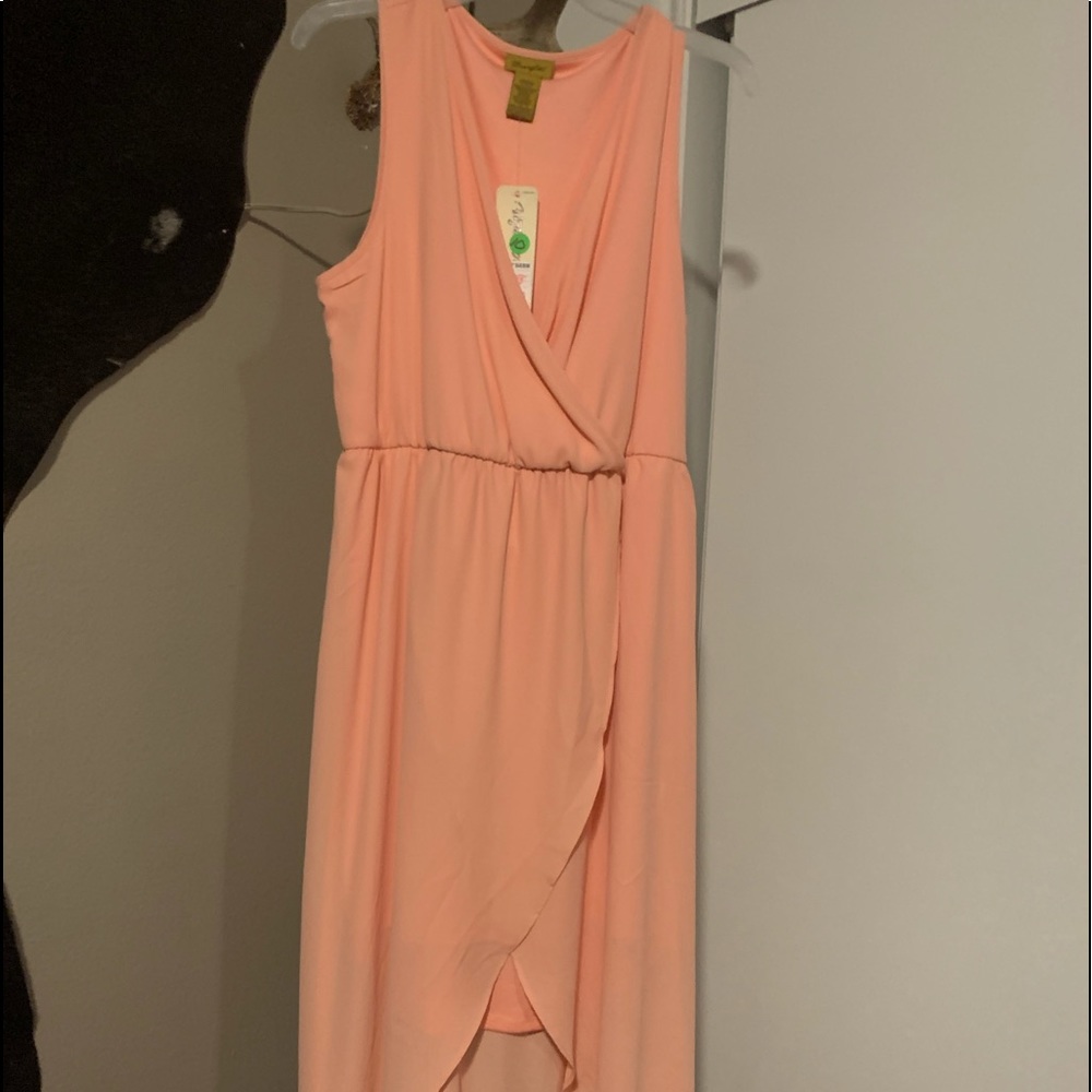 Low/high dress peach cole